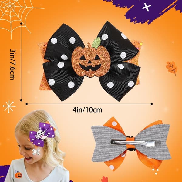 4 stk Halloween hårspenner, Halloween hårspenner med spindelvev