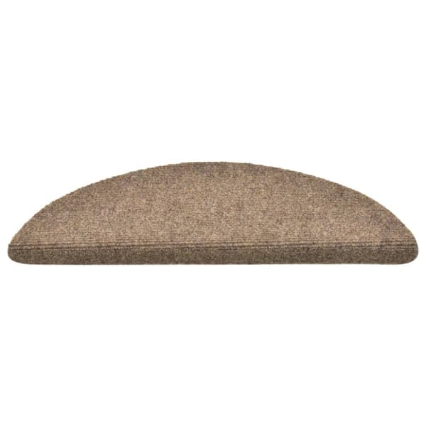Selvklebende trappematter 15 stk 56x17x3 cm beige halvsirkelformet