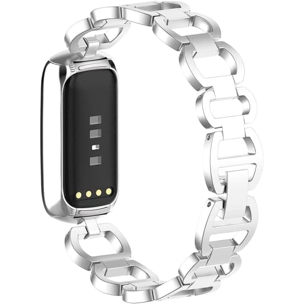 Kompatibel med Fitbit Luxe armbånd, metalkæde til damer