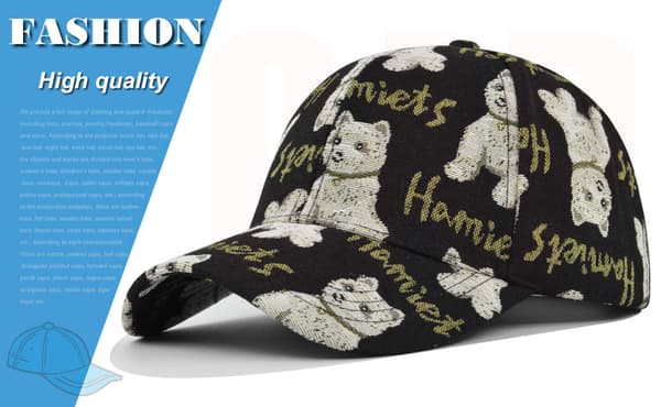 Trendy justerbar baseballcaps for kvinner - hund