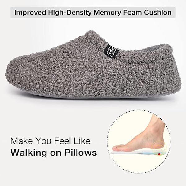 Mockasiner för dam och herr med memory foam och fleecefoder-FA-
