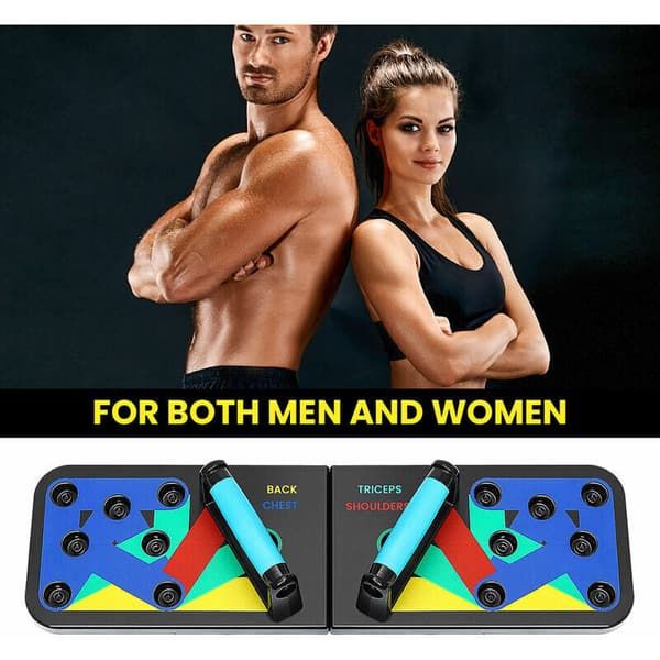 12 i 1 Push Up Board Sammenleggbart Treningsutstyr Hjemme Muskelbygger (L)
