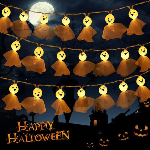 (ikke inkludert), Jul Halloween Spøkelseslyslenker, 3m 20 LE