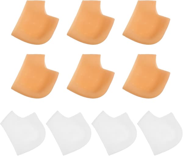 Hælbeskyttere 5 par Sebs gummi gjenbrukbare hvite puter