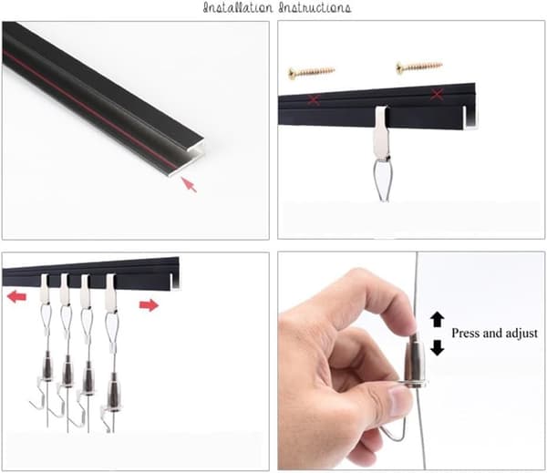 Oppheng i maksimalt 66 (2M) - 2M Fleksibelt Justerbart Sett i Rustfritt Stål Materiale Holder lbs Effektivt 2M