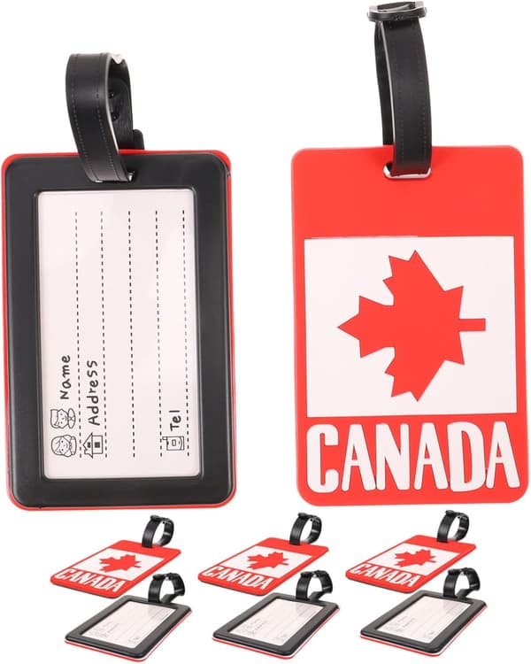 8 stk. canadisk flag bagagemærke PVC ID-holder til rejsetasker