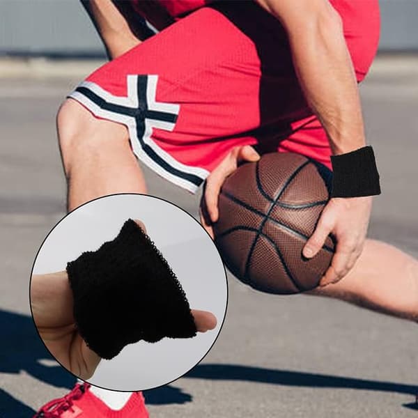 Todelt bomuldssports håndledsbeskytter (sort), egnet til både mig