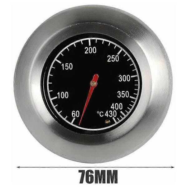 Termometer i rustfrit stål, metaltermometer, til grill i rustfrit stål, gasgrill, (60C - 430C)