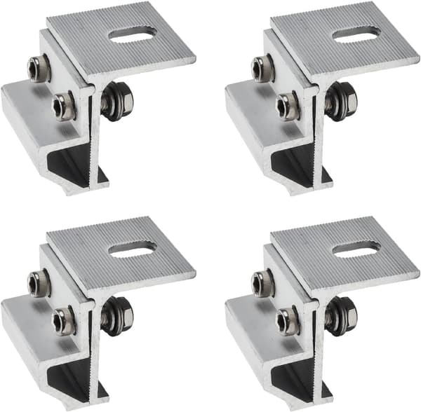 4-pack monteringsfästen för tak, husbåt, solpaneler, klämmor i aluminiumlegering för husbil, silver