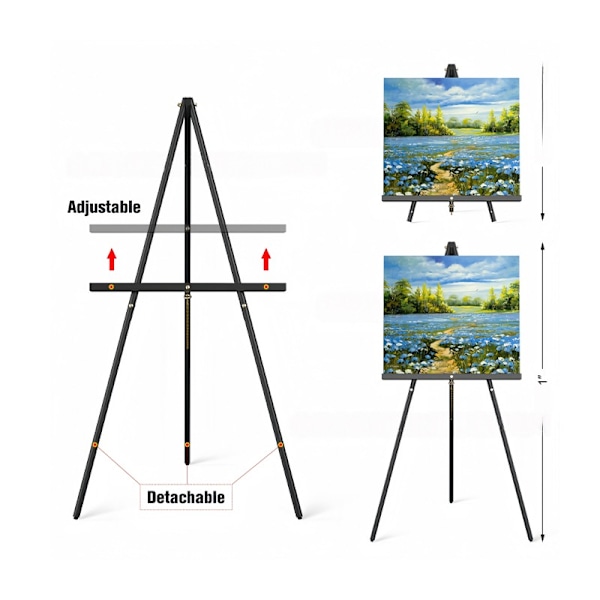 Foldable Iron Easel Stand - Portable Sketch Display Holder