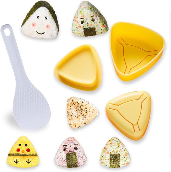 2 stk. japanske risbolleformede sushiforme, onigiri-maskine, trekant