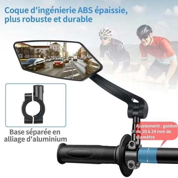 Elcykelspeglar, vikbara, kompatibla med styre, HD 20-24 mm, cykelsäkerhetsskydd