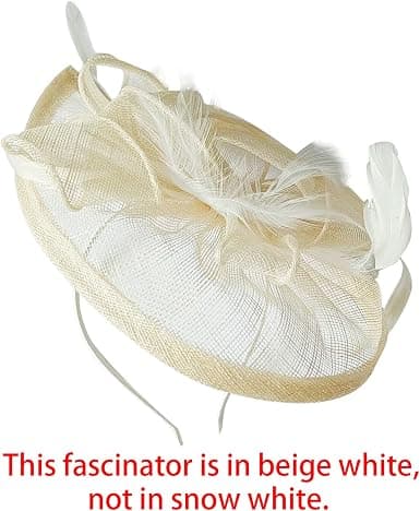 Tyylikäs fascinator-hattu naisille, häät, höyhenet, hiusklipsi, asuste