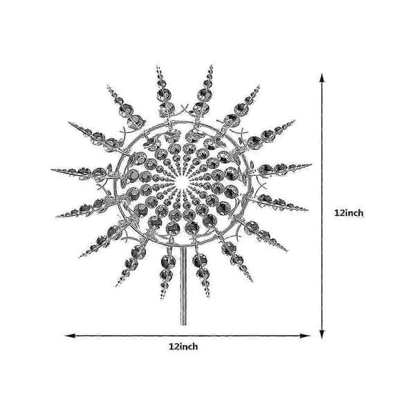 New Unique Magical Metal Windmill 3D Wind Powered Kinetic Sculpture Lawn Metal Wind Solar Spin