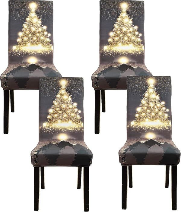 4 stk universelle spisestoltrekk avtagbar stretch polyester