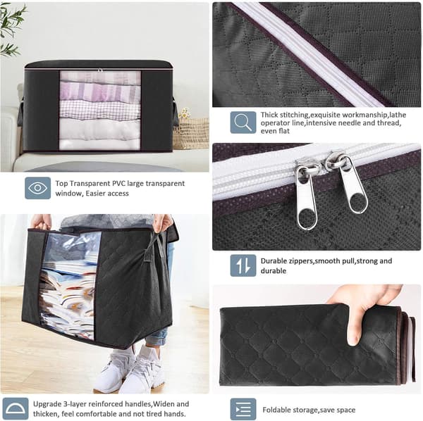 Rare Gem 4 Large Black Storage Bag, Storage Case with Handle