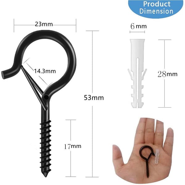 20-pack Screw Hooks, Q-Hanger Ceiling Hooks with Safety Buckle, ZQKLA