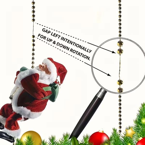 1 stk. Perleklatrende nisse-dukke juledekorasjon