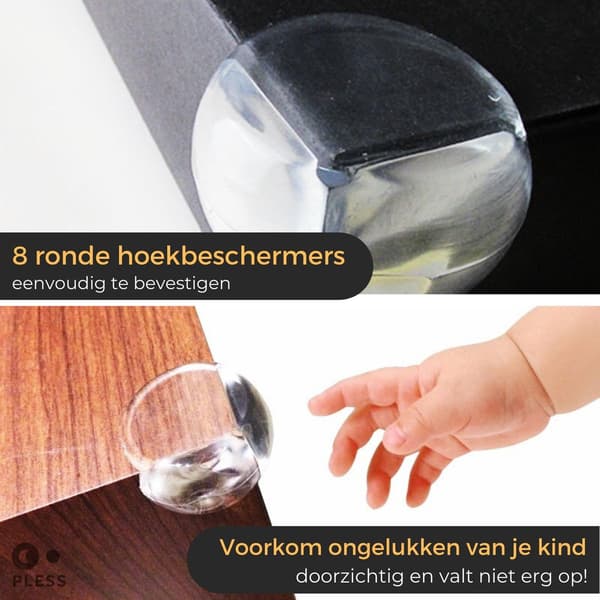 PVC Corner Protectors - Self-adhesive for Tables and Cabinets - 8 Pieces
