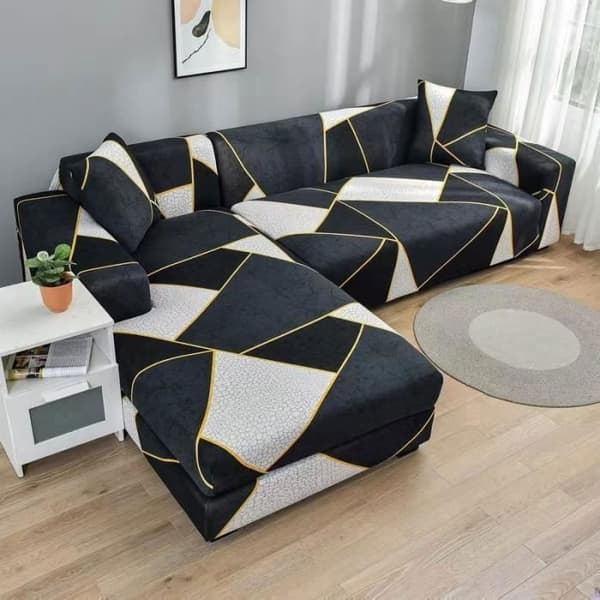 Hjørnesofatrekk for 3-seter + 2-seter, elastisk L-formet sofatrekk for hjørnesofa