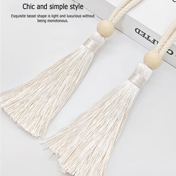 Curtain Holders - 4 Pieces - Curtain Tiebacks - Curtain Hooks - Curtain Ropes - Curtain Clips - Curtain Straps - Curtain Knobs - White