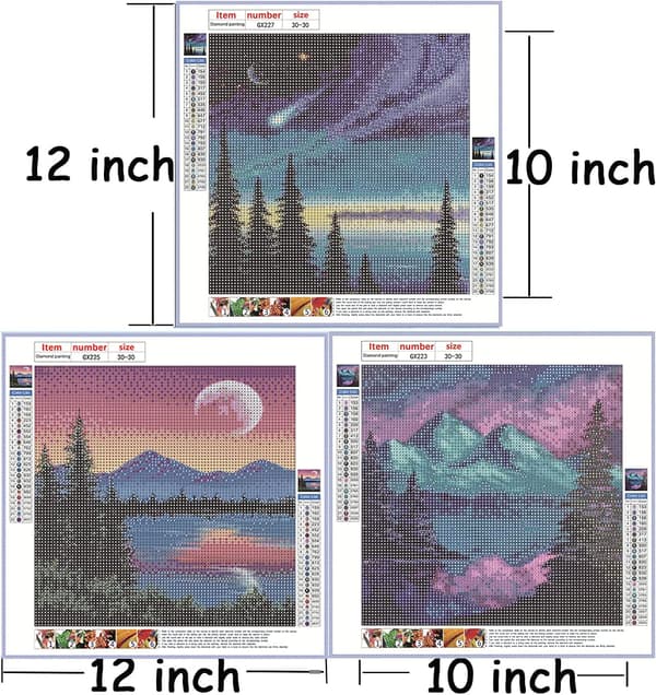 9-pack diamantmålning, DIY 5D diamantmålningssatser för vuxna