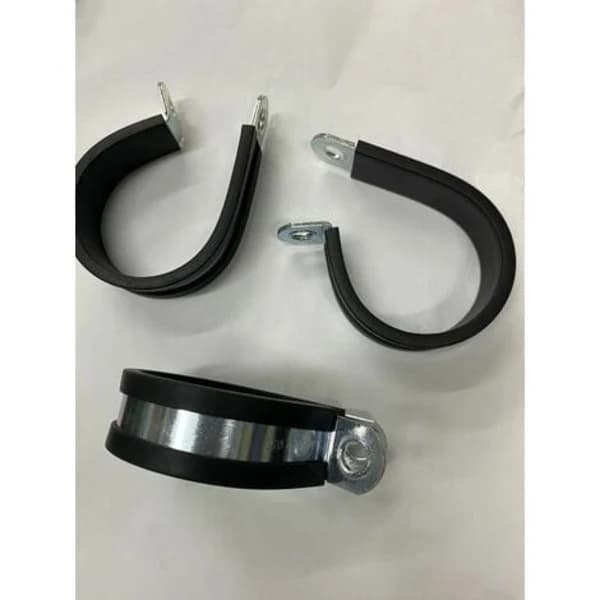 (pow yeah!) TS-Pipe Clamp P-clips with Rubber Insert Choice: Ø 50mm / Band 15mm, 4 Pieces