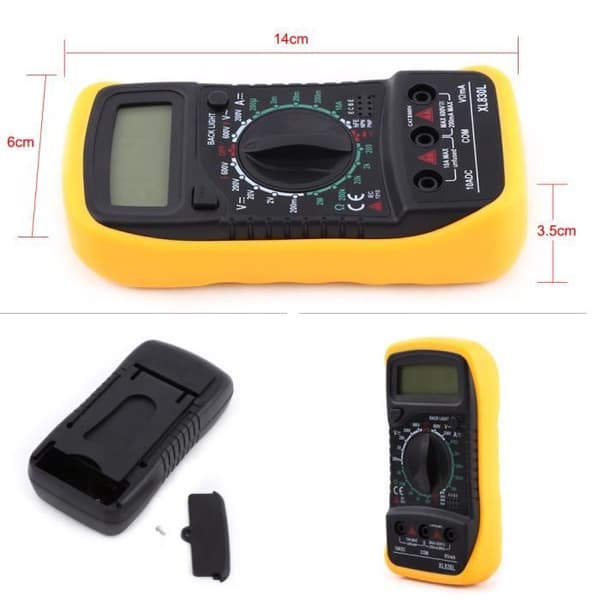 XL830L Digitaalinen yleismittari - Keltainen - Jännite 600V - Virta 10A - Resistanssi 2MΩ