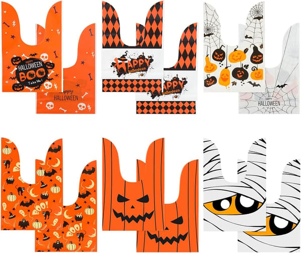 100 st 14*23cm Halloween-påsar Dekorationer Godispåsar för
