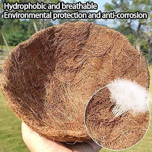 3-pack 14 tums hängkorg kokosfoder ersättning, 100% naturliga runda kokosfiber planteringskorgfoder för hängkorg