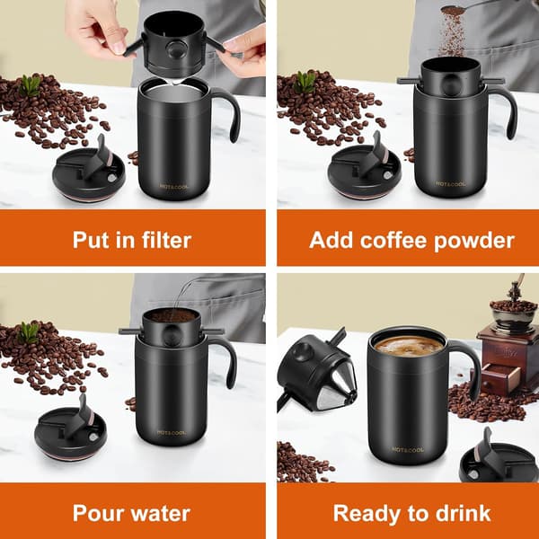 Kaffebryggningssæt, bærbart kaffebryggersæt, perfekt til rejser og camping.