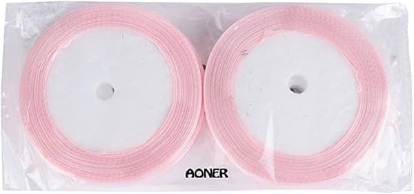 (88M*10MM) 4 ruller lyserosa satengbånd til bryllup