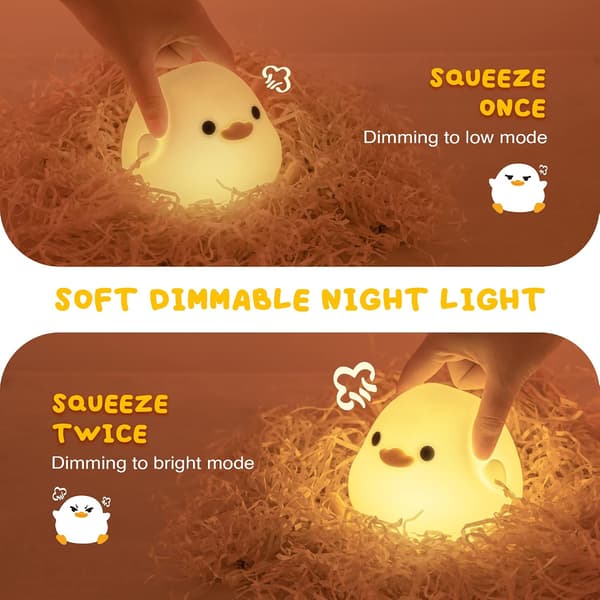 Natlampe Børn, Natlampe Søde Dyr, DoDo And Kawaii Silikone Natlampe til Børn Dæmpbar Touch USB-lampe