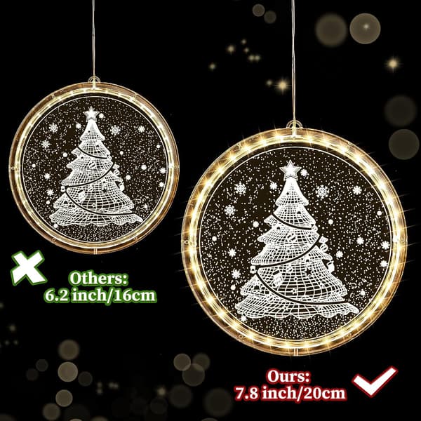 1 pc (Snowman) 3D Christmas Window Lights Novelty Hanging Light Ind