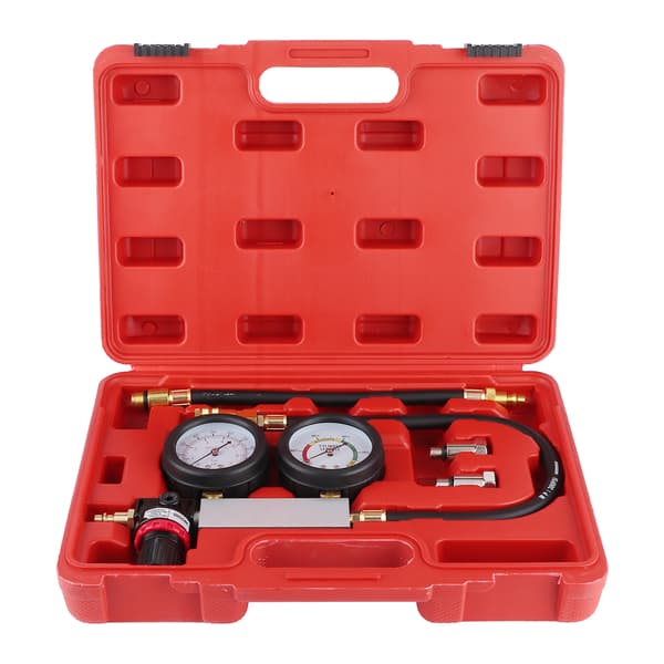 Cylinder Leakage Tester Dual Gauge Compression Leak Detector Kit 0-7bar/0-100psi-XF25-