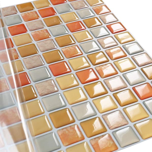 3D Mosaic Tiles Wall Sticker Waterproof Self-Adhesive Paper Tile