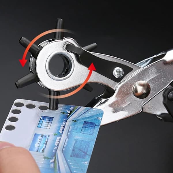 Leather Hole Punch, Hole Pliers, Hole Punching Tool, with 6 Interchangeable Hole Sizes, for Belts, Leather, DIY and Craft Projects