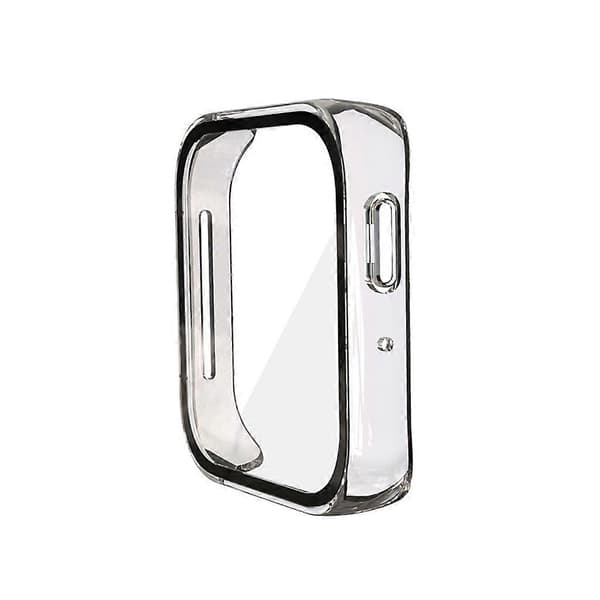 For Watch SE Hard Screen Protector-Tempered Film+Case All-inclusive Bumper-Shell Clear Clear