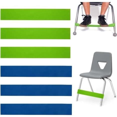 6 stykker elastiske bånd til stoleben, elastiske stole til børn med ADHD, hyperaktive, elastiske forstærkningsbånd