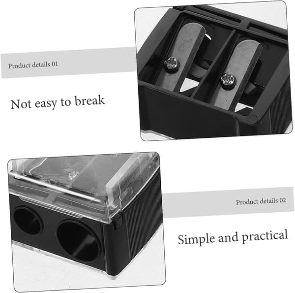 5 Pieces Dual-Hole Pencil Sharpeners, Handheld Manual Makeup Sharpeners