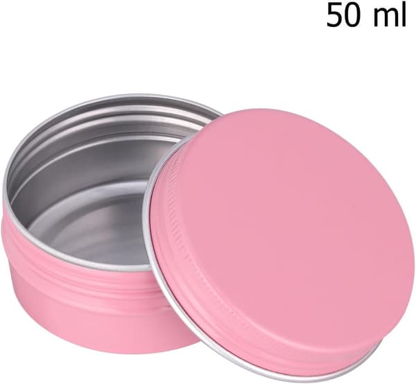 50 ml aluminiumssalvekremer, påfyllbare rosa beholdere, 20-pakning