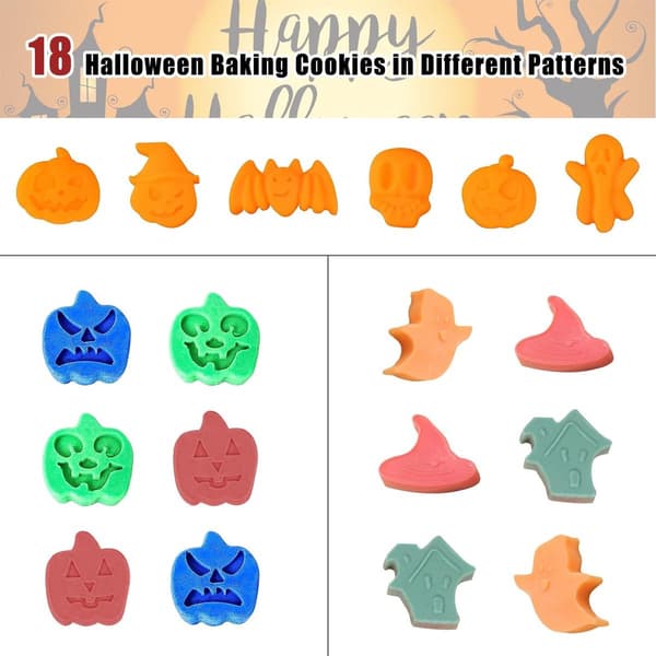 Orange Halloween Silicone Mold - 3D Pumpkin Face, Skull Candy, Chocolate, Cake Decoration