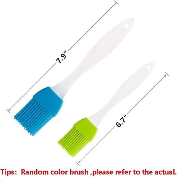 Silicone Basting Brush Set, 7 \" & 8 \" Heat Resistant Oil Brush for Cooking Kitchen Baking Barbecue BBQ Grilling Meat, 2 Pcs