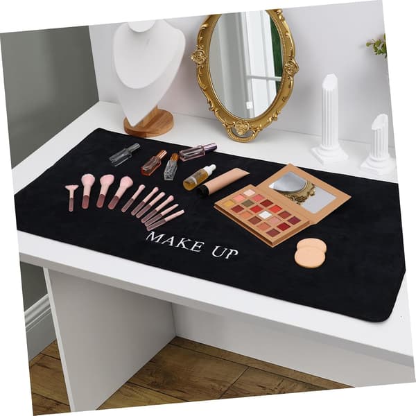 Makeup-måtte til sminkebord 40x80cm Sort ruskind soveværelse makeup-måtte