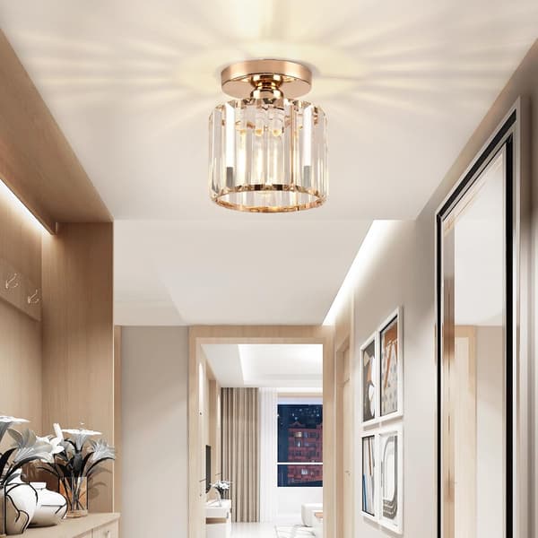 Elegant Guld LED Taklampa med Kristallaccenter för Sovrum & Kök [JUN]