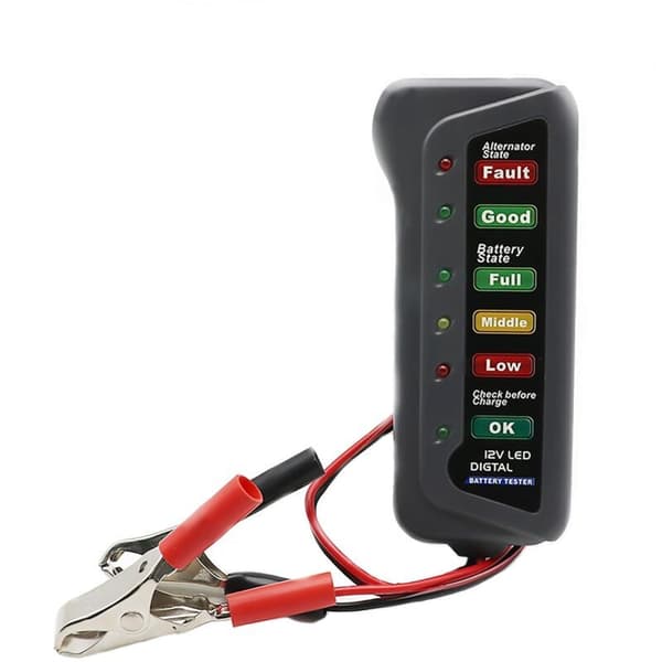 1 stk 12V Mini Bilbatteritester Digital Generator Tester 6 LED-lys Bil Diagnostisk Værktøj Auto Batteritester til Bilmotor
