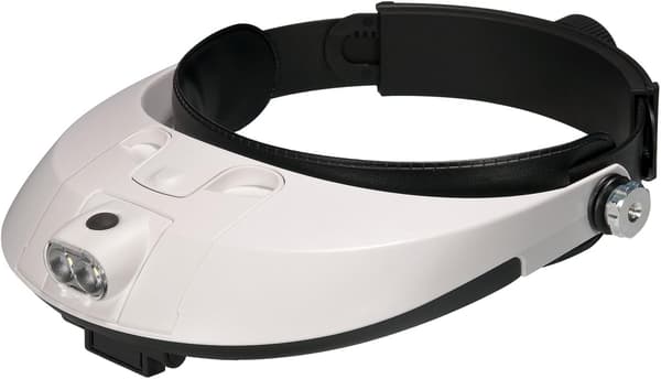 Hodeforstørrelsesglass med 2 LED-lys, 5 utskiftbare linser