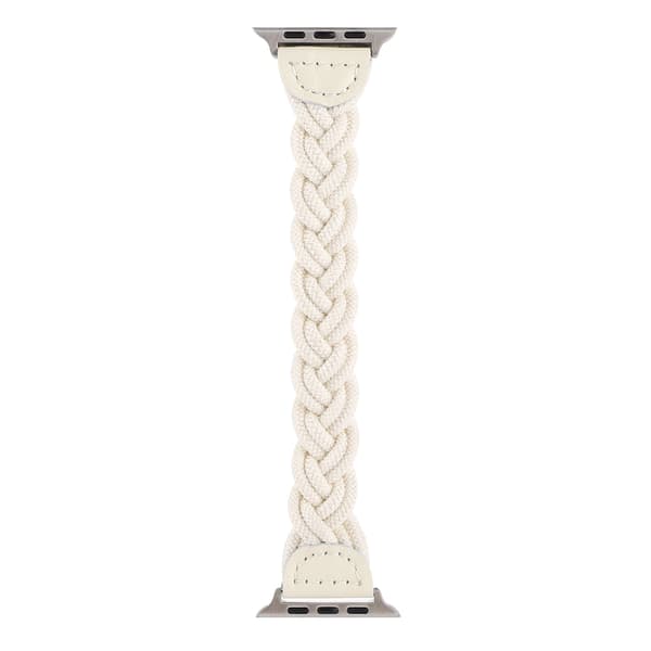 Hvit, vevd 38mm 40mm 41mm elastisk armbånd iWatch serie SE/