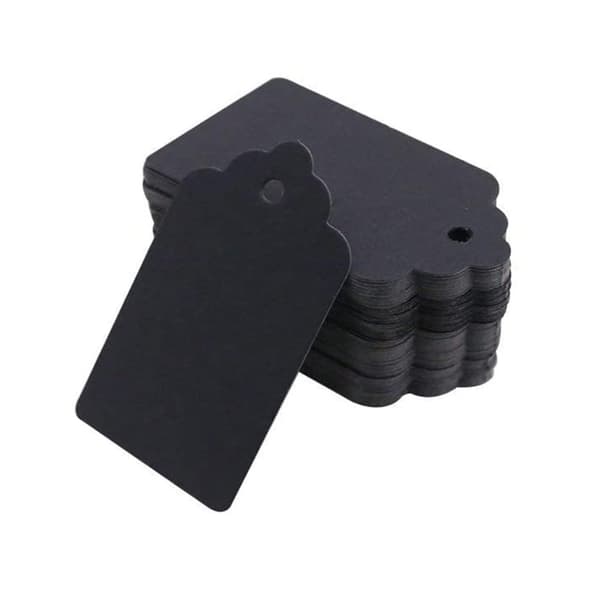 Kraft Gavekort (Sort) - 100-pak - 5x3CM Tomme Etiketter til Gaver