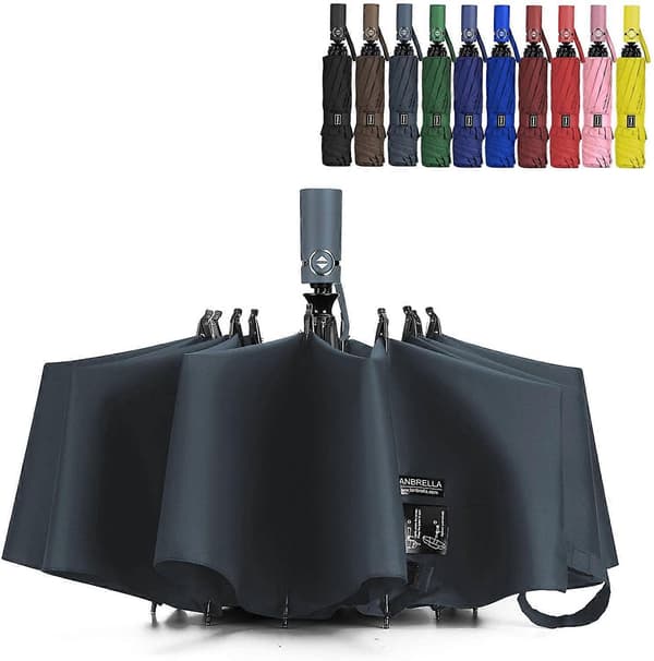 Compact Folding Reverse Umbrella Light Grey 117 cm